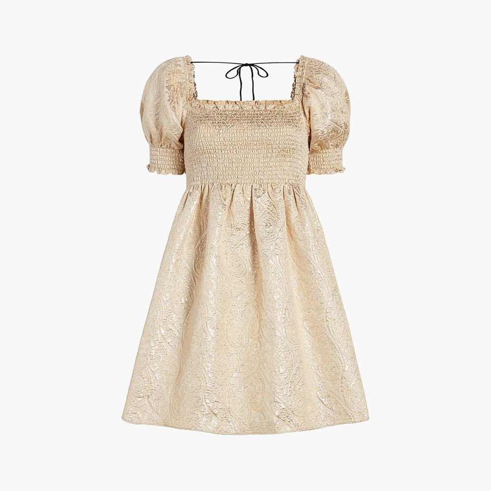 Hill House Gold Brocade Athena Nap Dress